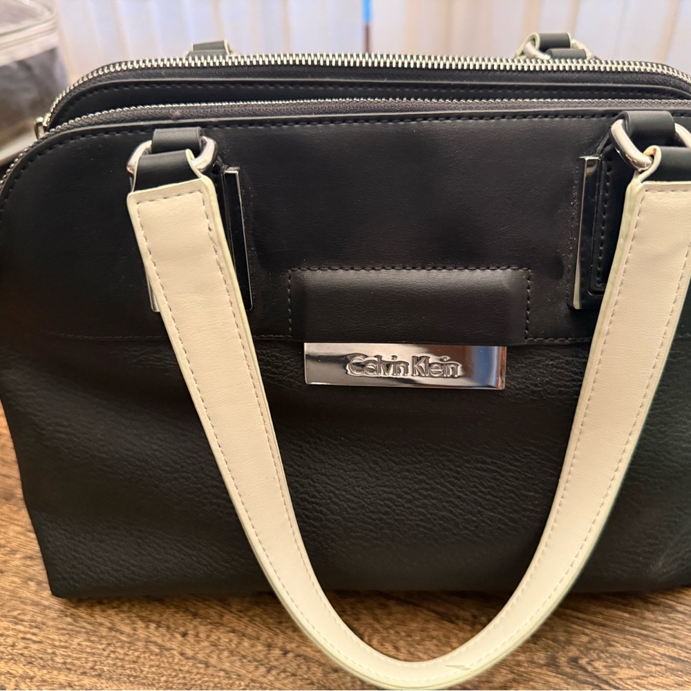 Calvin Klein Black and White Satchel